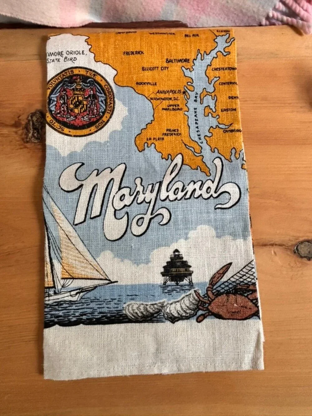 1984 Maryland 350th Anniversary Linen Towel